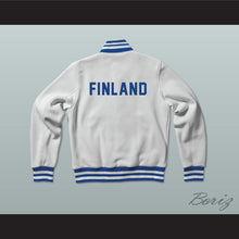 Load image into Gallery viewer, Finland Varsity Letterman Jacket-Style Sweatshirt