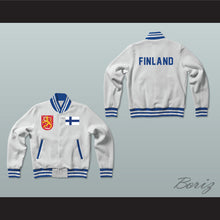 Load image into Gallery viewer, Finland Varsity Letterman Jacket-Style Sweatshirt