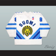 Load image into Gallery viewer, Teemu Selänne 8 Finland White Hockey Jersey