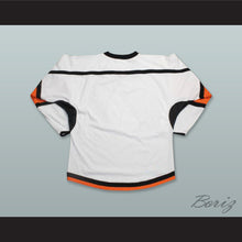 Load image into Gallery viewer, Flaming Hockey Puck White Hockey Jersey
