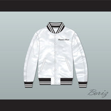 Load image into Gallery viewer, Flavor-Flav Public Enemy White Varsity Letterman Satin Bomber Jacket