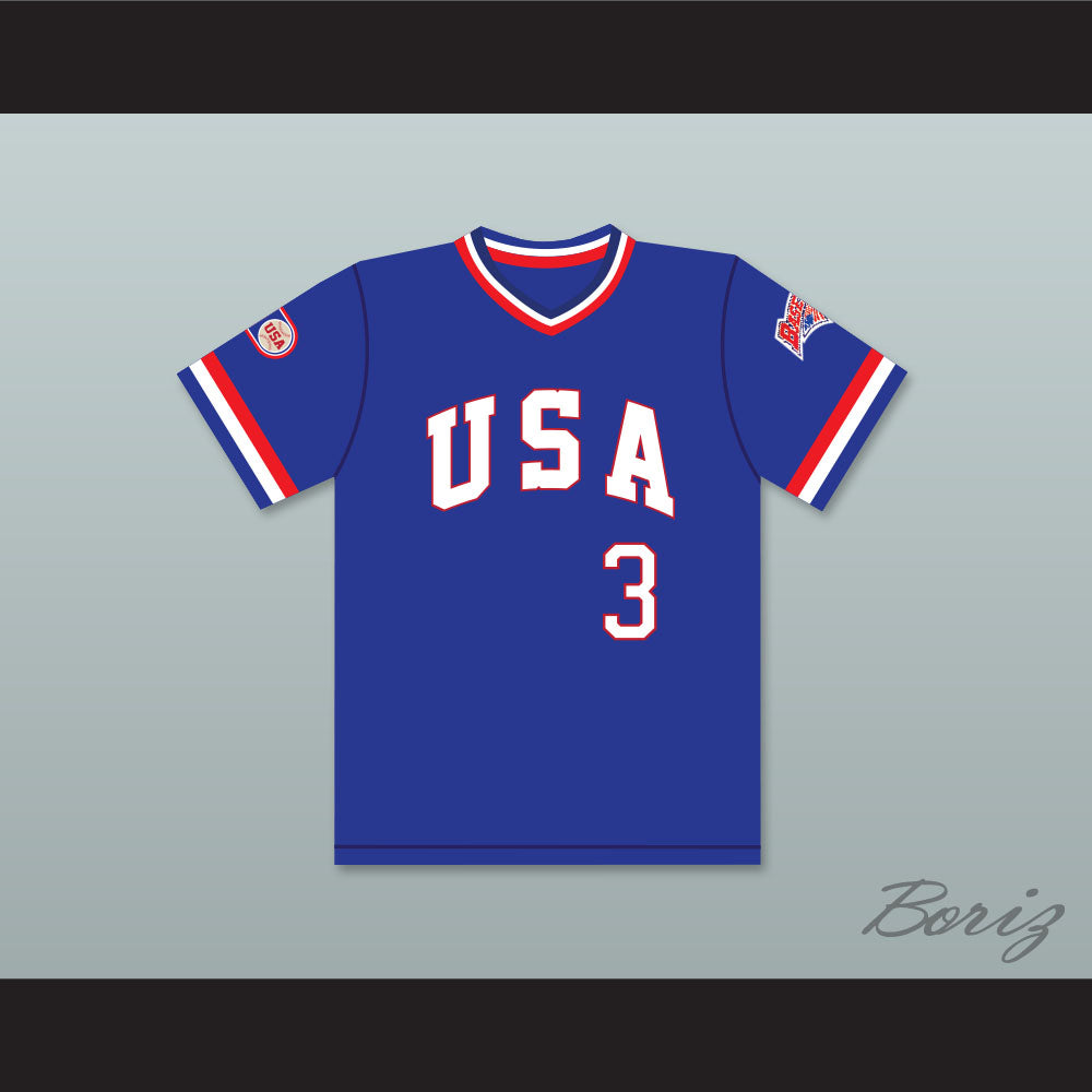 Flavio Alfaro 3 1984 USA Team Blue Baseball Jersey