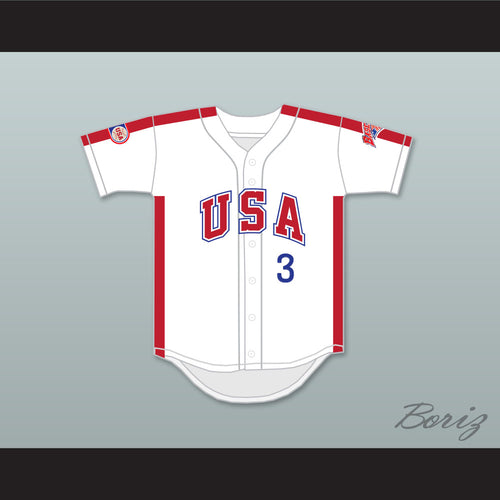 Flavio Alfaro 3 1984 USA Team White Button Down Baseball Jersey