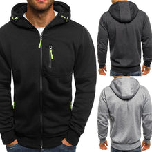 Load image into Gallery viewer, Fleece Jacket Zipper Patchwork Hoodies Sweatershirt Autumn Cardigan Sweatershirt Male Causal Streetwear Hip Hop Sportswear
