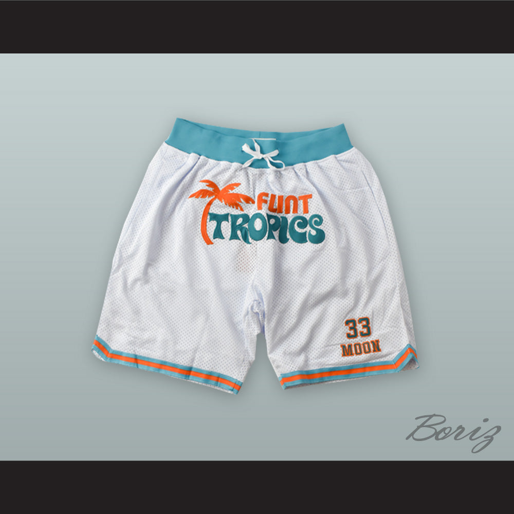 Jackie Moon 33 Flint Tropics White Basketball Shorts