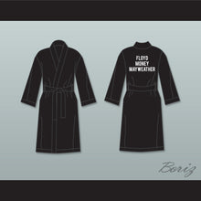 Load image into Gallery viewer, Floyd &#39;Money&#39; Mayweather Jr Black Satin Full Boxing Robe