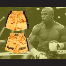Load image into Gallery viewer, Floyd Mayweather Jr Gold and Black Boxing Shorts