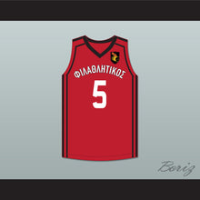 Load image into Gallery viewer, Francis Antetokounmpo 5 Filathlitikos A.O Zografou B.C. Red Basketball Jersey