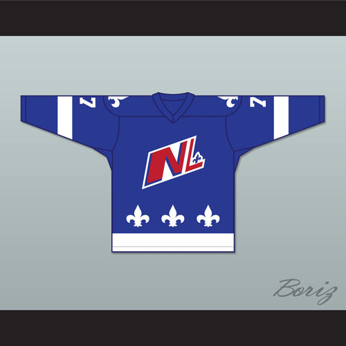 Francis Gagnon 77 Le National de Quebec Blue Hockey Jersey- Lance et compte (He Shoots, He Scores)
