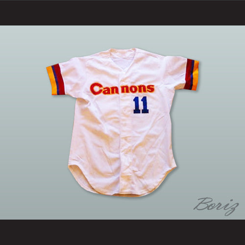 Frank Bolick 11 Calgary Cannons White Button Down Baseball Jersey