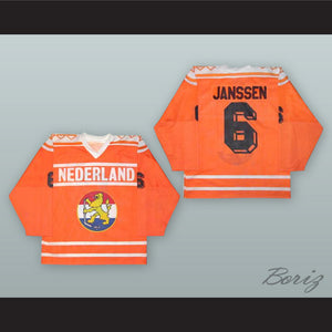 Frank Janssen 6 Netherlands National Team Orange Hockey Jersey