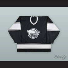 Load image into Gallery viewer, Frankie Ouellette 30 Erie Panthers Black Hockey Jersey