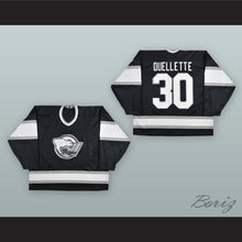 Load image into Gallery viewer, Frankie Ouellette 30 Erie Panthers Black Hockey Jersey