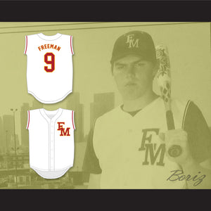 Freddie Freeman 9 El Modena High School Vanguards White Baseball Jersey 2