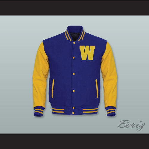 Freddie Steinmark Wheat Ridge High School Royal Blue Wool and Yellow Gold Lab Leather Varsity Letterman Jacket