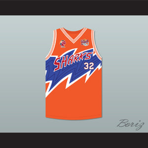 Jimmer Fredette 32 Shanghai Sharks Orange Basketball Jersey with CBA & Sharks Patch