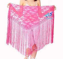 Load image into Gallery viewer, Free Shipping Belly Dance Tassel Hip Skirt Bellydance Lace Fringe HIp Scarf Wrap Belt Practice