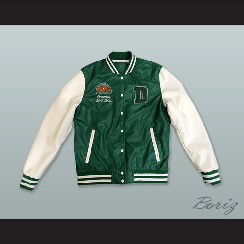 Freeway Rick Ross Susan Miller Dorsey High School Dons Tennis Green and White Lab Leather Varsity Letterman Jacket
