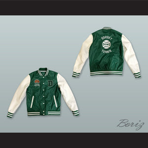 Freeway Rick Ross Susan Miller Dorsey High School Dons Tennis Green and White Lab Leather Varsity Letterman Jacket