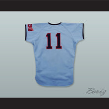 Load image into Gallery viewer, Fuchu Buffalos 11 Light Blue Button Down Baseball Jersey