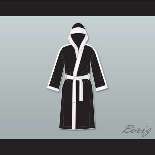 Clubber Lang World Heavyweight Champ Black Satin Full Boxing Robe with Hood