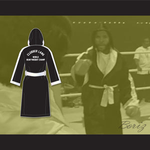 Clubber Lang World Heavyweight Champ Black Satin Full Boxing Robe with Hood