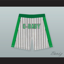 Load image into Gallery viewer, G-Baby Kekambas Gray Pinstriped Basketball Shorts with Patches