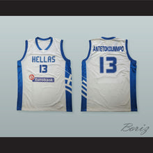 Load image into Gallery viewer, Giannis Antetokounmpo 13 Greece White Basketball Jersey