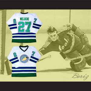 Gilles Meloche 27 California Golden Seals White Hockey Jersey