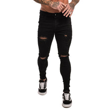 Load image into Gallery viewer, GINGTTO Men&#39;s Jeans Black Skinny Ripped Jeans Elastic Waist 2020 Streetwear Men Dropshipping Jeans Stretch Denim Pants zm04