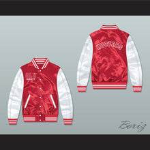 Load image into Gallery viewer, Grand Lakes University Hooters Red/ White Varsity Letterman Satin Bomber Jacket