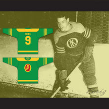 Load image into Gallery viewer, 1945-46 Gordie Howe 9 Omaha Ak-Sar-Ben Knights USHL Home Hockey Jersey