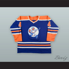 Load image into Gallery viewer, Gaetan Legault 4 St. Jean Beavers Blue Hockey Jersey