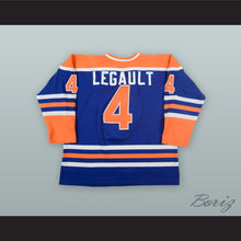 Load image into Gallery viewer, Gaetan Legault 4 St. Jean Beavers Blue Hockey Jersey