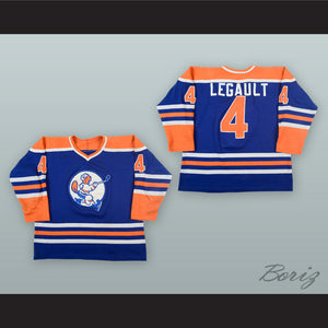 Gaetan Legault 4 St. Jean Beavers Blue Hockey Jersey