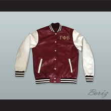 Load image into Gallery viewer, Gamma Phi Beta Sorority Maroon and White Lab Leather Varsity Letterman Jacket