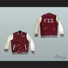 Load image into Gallery viewer, Gamma Sigma Sigma Sorority Maroon and White Lab Leather Varsity Letterman Jacket