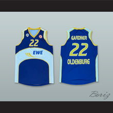 Load image into Gallery viewer, Gardner 22 EWE Baskets Oldenburg Germany Blue Basketball Jersey