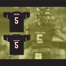 Load image into Gallery viewer, Garrett Wilson 5 Lake Travis High School Cavaliers Black Football Jersey 2