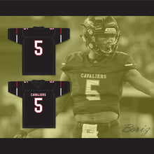 Load image into Gallery viewer, Garrett Wilson 5 Lake Travis High School Cavaliers Black Football Jersey 1