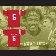 Load image into Gallery viewer, Garrett Wilson 5 Lake Travis High School Cavaliers Red Football Jersey 1