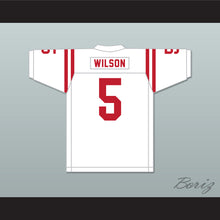 Load image into Gallery viewer, Garrett Wilson 5 Lake Travis High School Cavaliers White Football Jersey 2