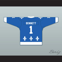 Load image into Gallery viewer, Gary Bennett 1 Le National de Québec Blue Hockey Jersey- Lance et compte (He Shoots, He Scores)