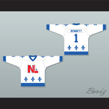 Load image into Gallery viewer, Gary Bennett 1 Le National de Québec White Hockey Jersey- Lance et compte (He Shoots, He Scores)