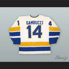 Load image into Gallery viewer, 1974-75 WHA Gary Gambucci 14 Minnesota Fighting Saints White Hockey Jersey