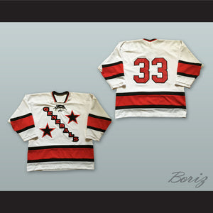 Generals 33 White Tie Down Hockey Jersey
