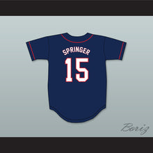 Load image into Gallery viewer, George Springer 15 Avon Old Farms School Winged Beavers Navy Blue Baseball Jersey 2