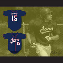 Load image into Gallery viewer, George Springer 15 Avon Old Farms School Winged Beavers Navy Blue Baseball Jersey 2