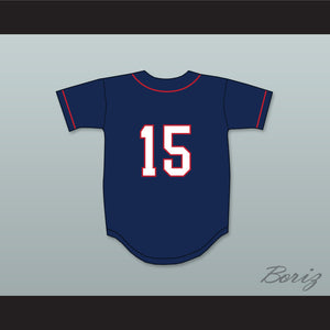 George Springer 15 Avon Old Farms School Winged Beavers Navy Blue Baseball Jersey 1
