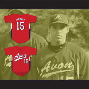 George Springer 15 Avon Old Farms School Winged Beavers Red Baseball Jersey 2
